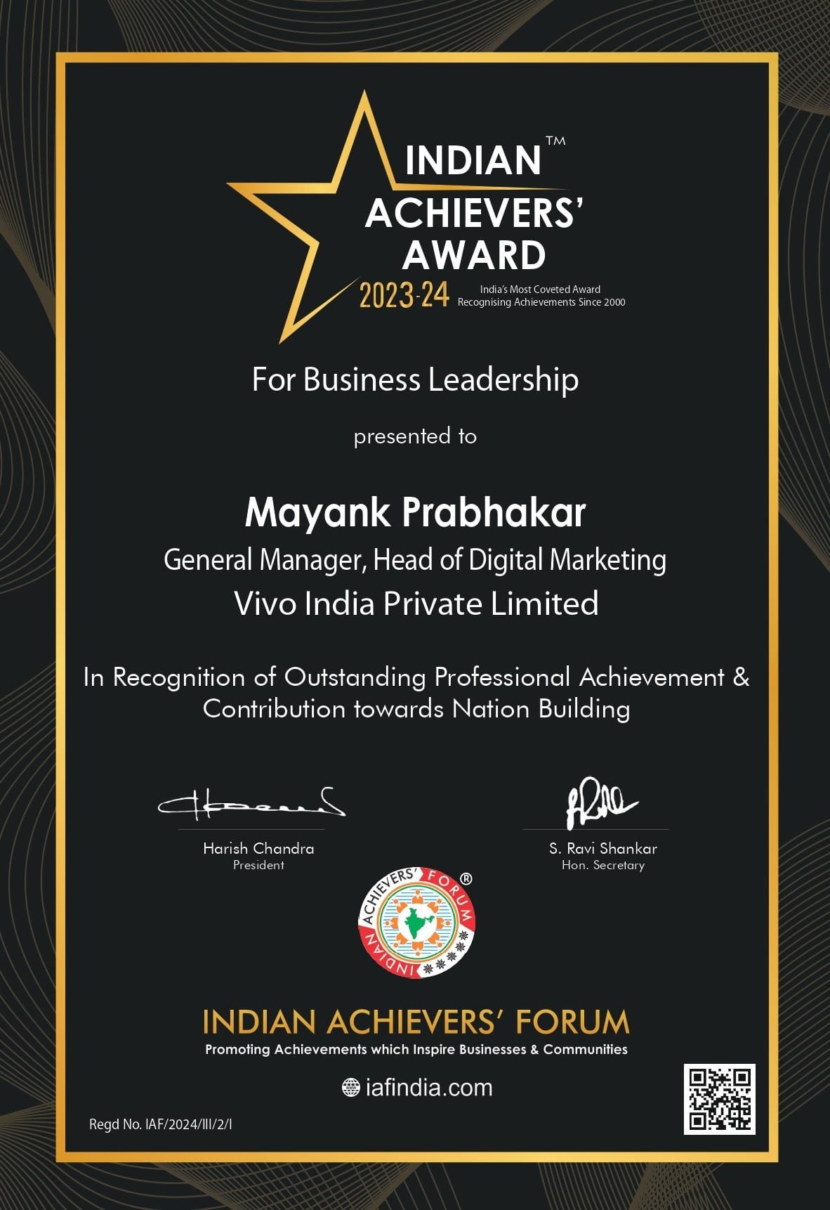 National Recognition Awards