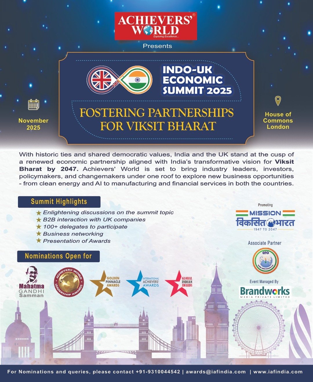 Indo-UK Economic Summit