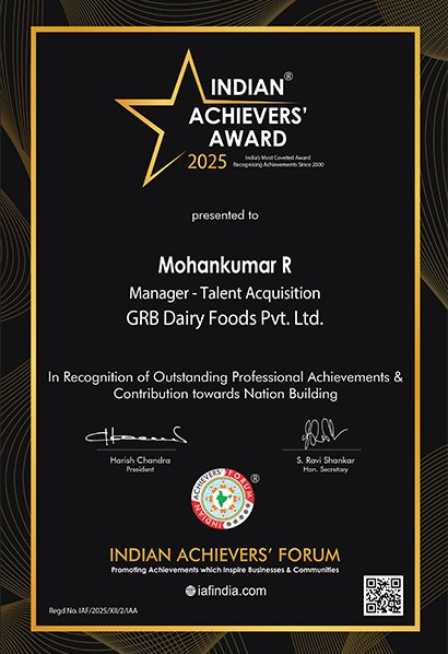 Mr Mohankumar R Awards