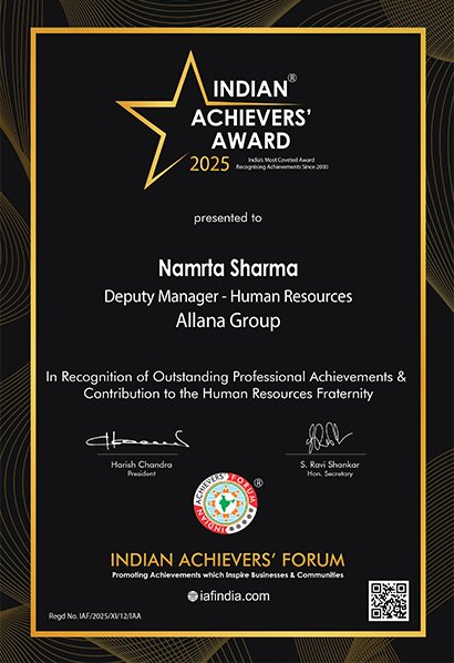 Excellence recognition award