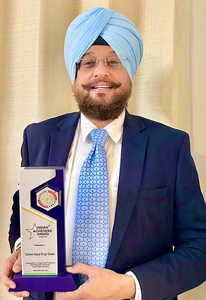 Colonel Harpal Singh Grewal with Trophy